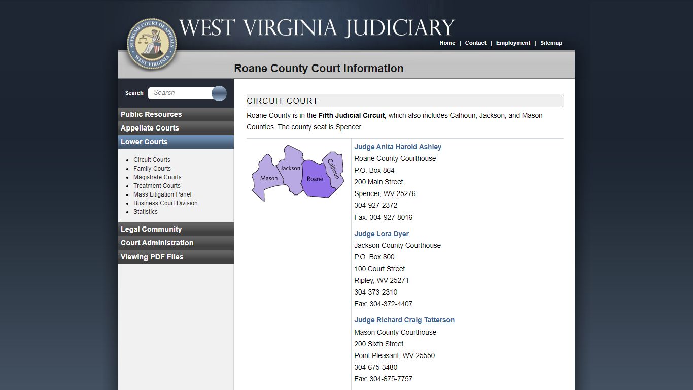 Roane County Court Information - West Virginia Judiciary - courtswv.gov