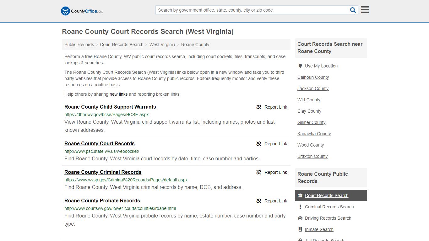 Roane County Court Records Search (West Virginia) - County Office